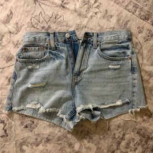 Pistola Light Blue Distressed Jean Shorts